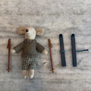 Maileg Big Brother Winter Mouse with Ski Set